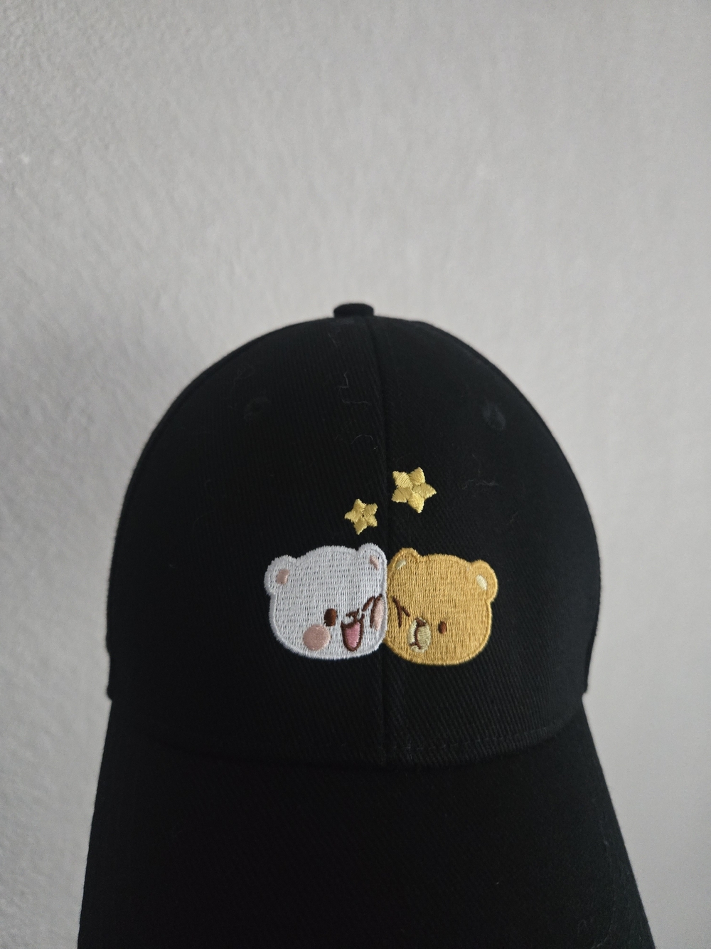 Milk and Mocha Baseball Cap with Cute Embroidery